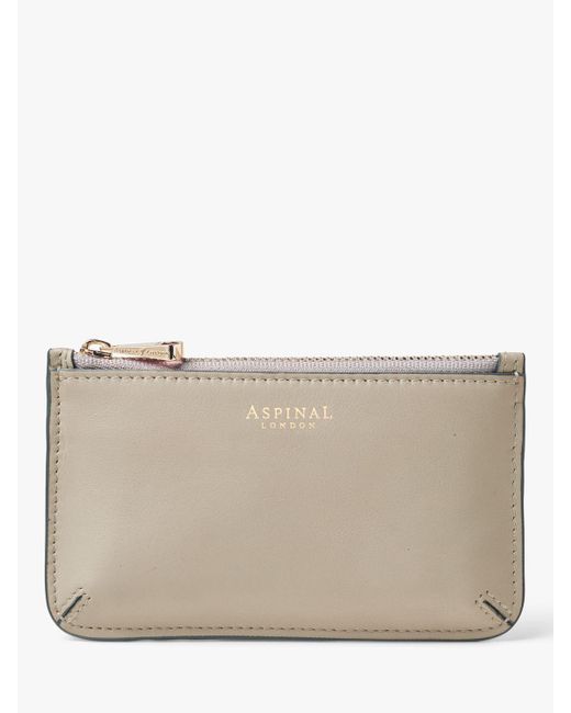 Aspinal Natural Ella Leather Card And Coin Holder