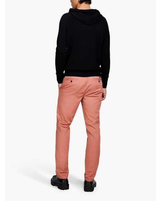 Sisley Red Stretch Cotton Drill Chino Trousers for men