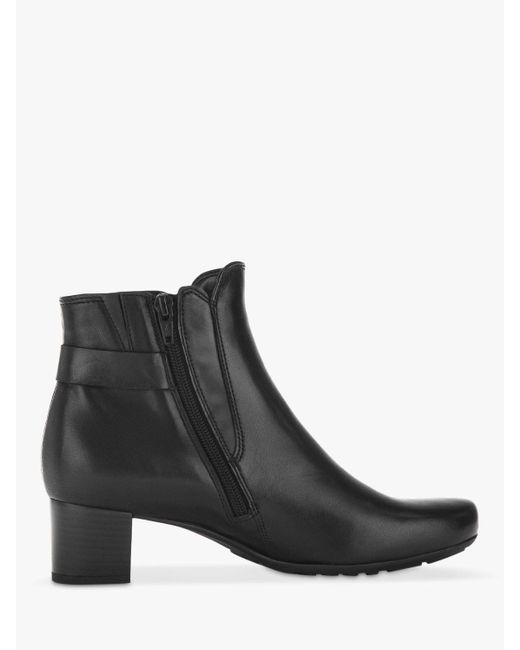 Gabor Hemp Wide Fit Block Heel Ankle Boots in Black | Lyst UK