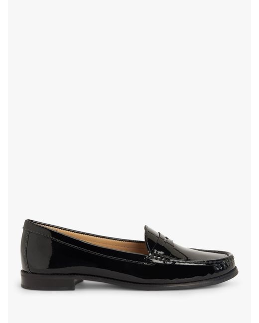John Lewis Black Pennie Patent Leather Loafers