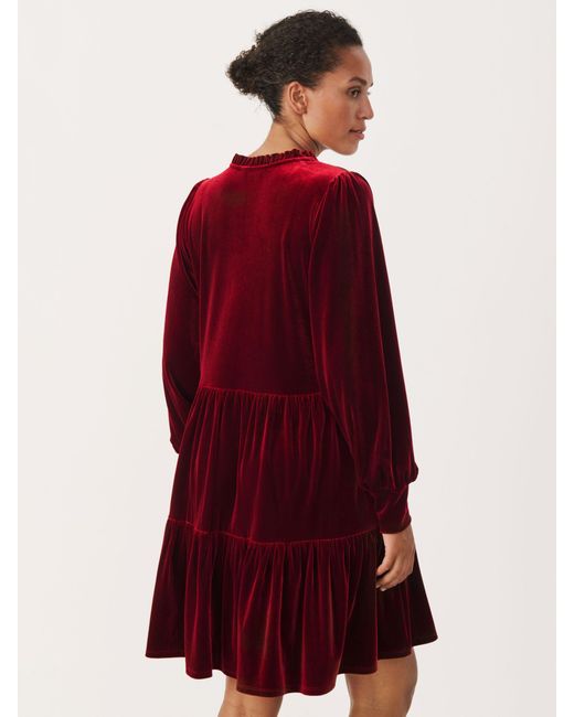 Part Two Red Viggase Long Sleeve Velvet Dress