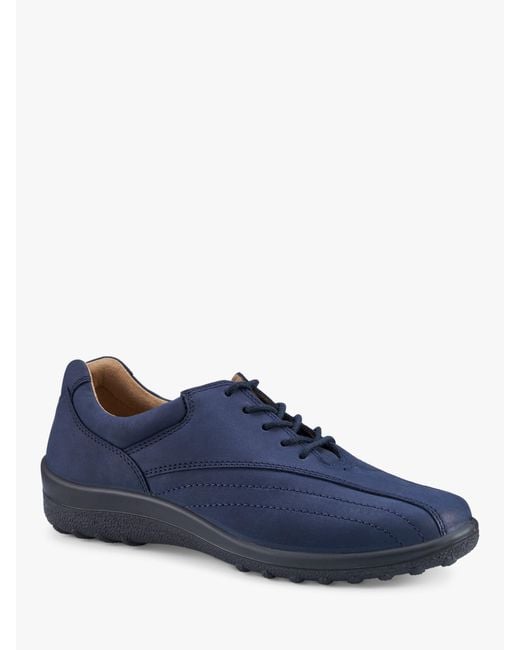 Hotter Blue Tone Ii Wide Fit Classic Nubuck Bowling Style Shoes