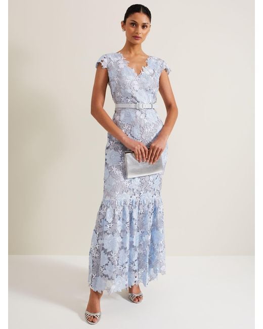 Phase Eight Blue Collection 8 Blanche Embroidery Maxi Dress