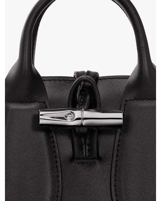 Longchamp Black Le Roseau Small Leather Crossbody Bag