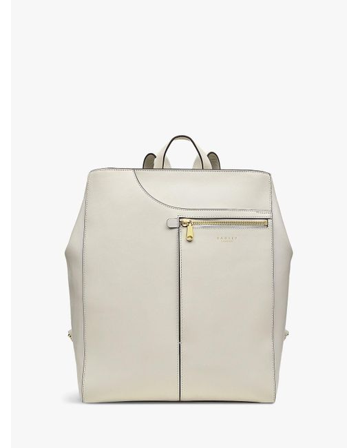 Radley White Pockets Icon Medium Ziptop Backpack