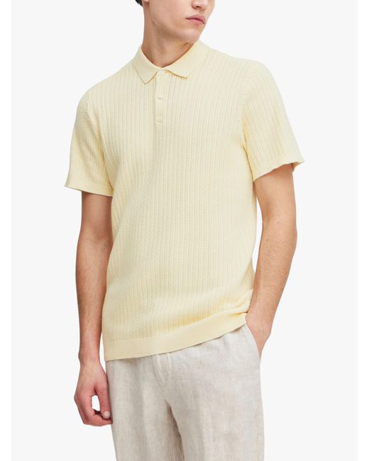 Casual Friday Natural Karl Short Sleeve Knitted Polo Shirt for men