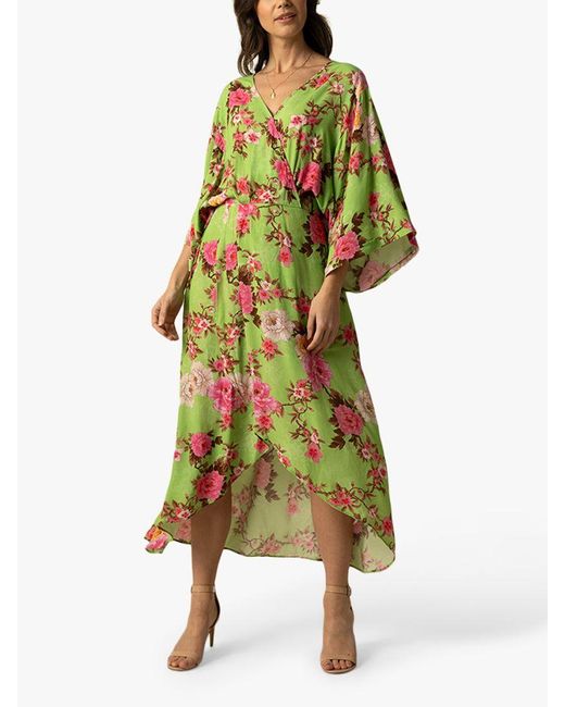 Raishma Green Alice Floral Midi Dress
