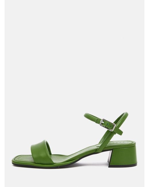 Jigsaw Green Adel Block Heel Leather Sandals