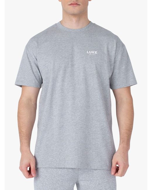 Luke 1977 Gray Exquisite Relaxed Fit T-shirt for men