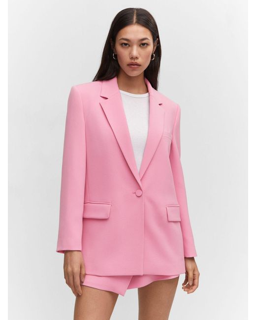 Mango Pink Hadid Oversized Blazer