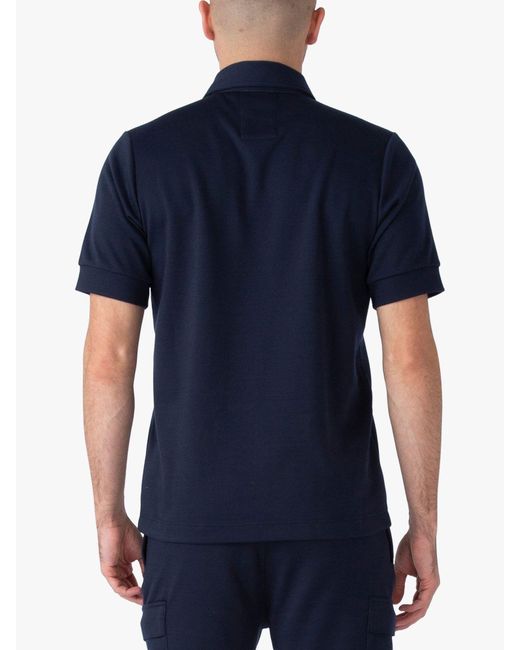 Luke 1977 Blue Orne Zip Through Polo Shirt for men