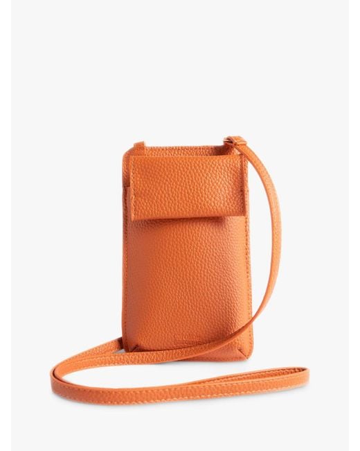 Caroline Gardner Orange Vegan Leather Crossbody Phone Bag