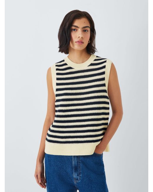Barbour Gray Tomorrow's Archive Piper Striped Knitted Tank Top