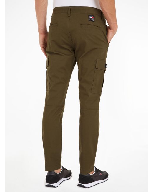 Tommy Hilfiger Green Tommy Jeans Austin Cargo Trousers for men