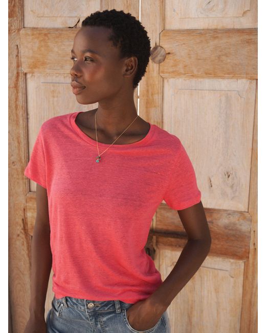 Nrby Pink Charlie Linen Crew Neck T-shirt