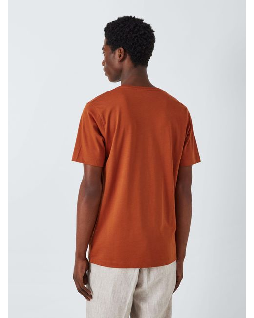 John Lewis Orange Supima Cotton Jersey Crew Neck T-shirt for men