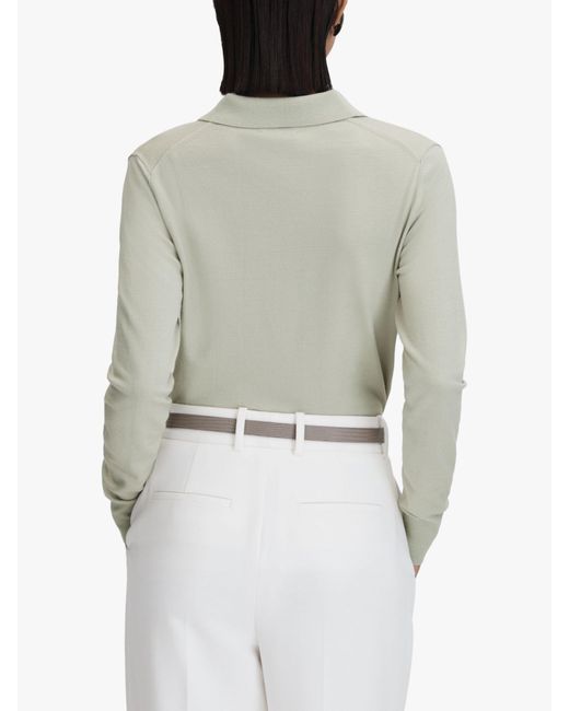 Reiss Gray Nellie Collared Knitted Top