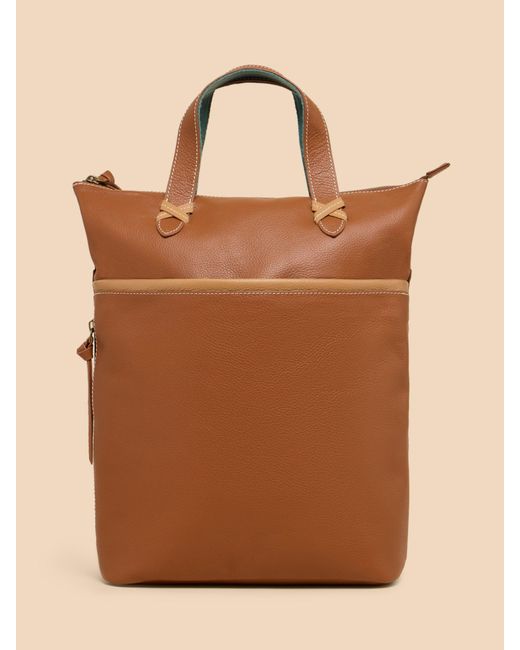 White Stuff Brown Convertible Leather Backpack