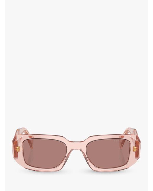 Prada Pink Pr 17ws Rectangular Sunglasses