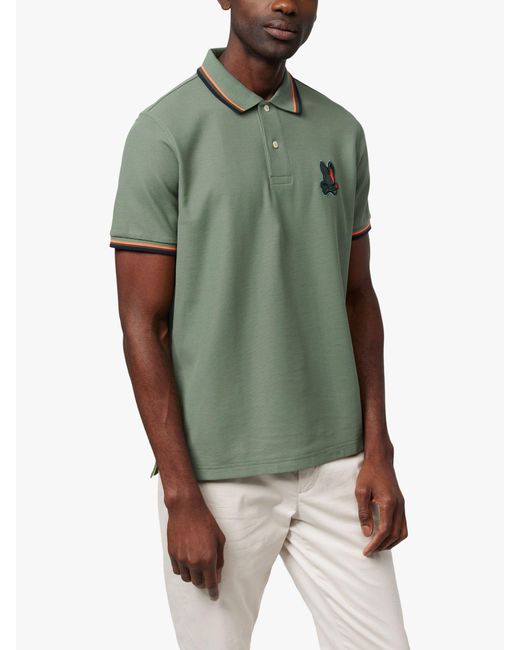 Psycho Bunny Green Apple Valley Birdseye Pique Polo Shirt for men