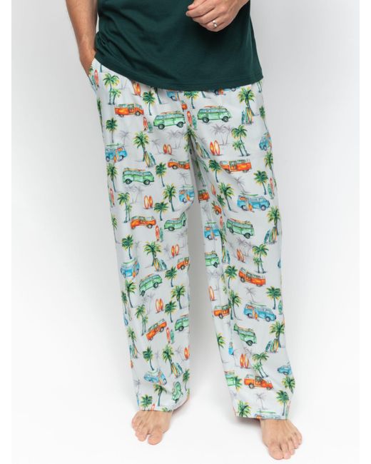 Cyberjammies Green Bodhi Campervan Print Pyjama Bottoms for men
