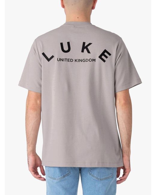 Luke 1977 Gray Luxembourg Back Print Relaxed Fit T-shirt for men