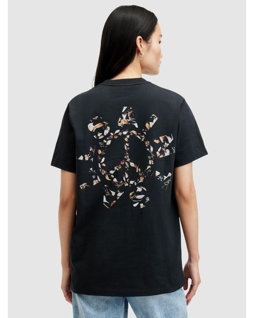 AllSaints Black Pierra Boyfriend Cotton T-shirt