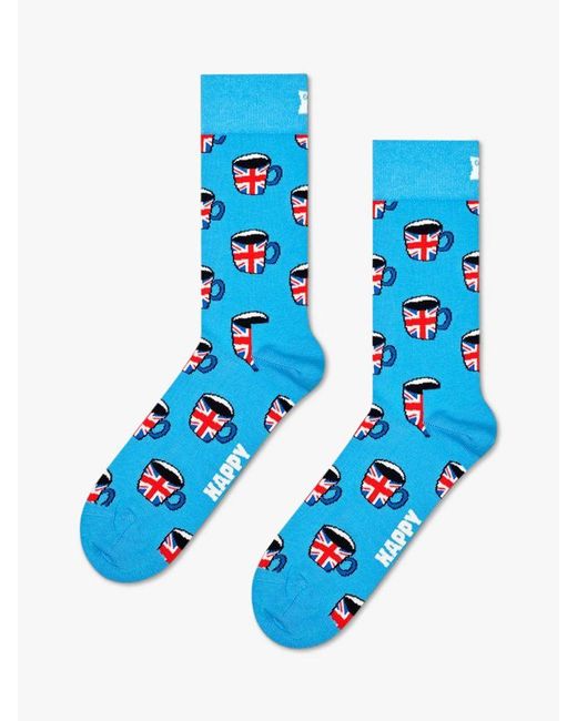 Happy Socks Blue British Tea Socks for men
