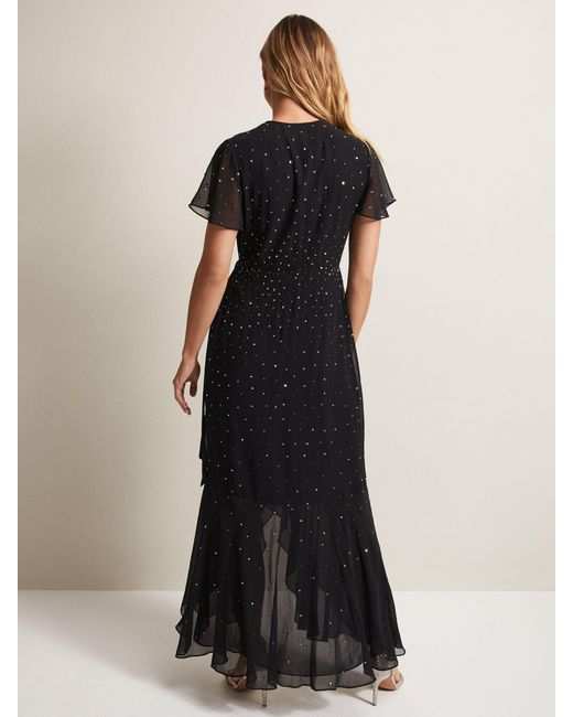 Phase Eight Natural Melody Sequin Feather Maxi Dress