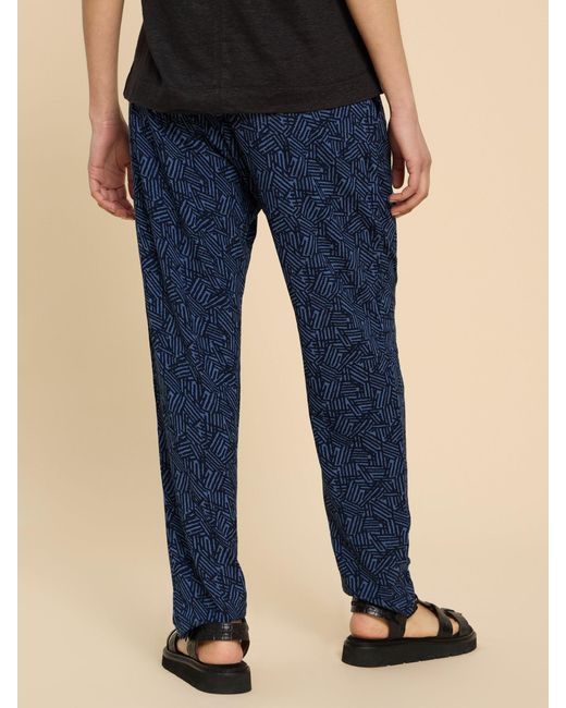 White Stuff Blue Maison Abstract Print Trousers