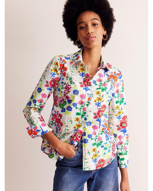Boden Multicolor Sienna Floral Print Cotton Shirt