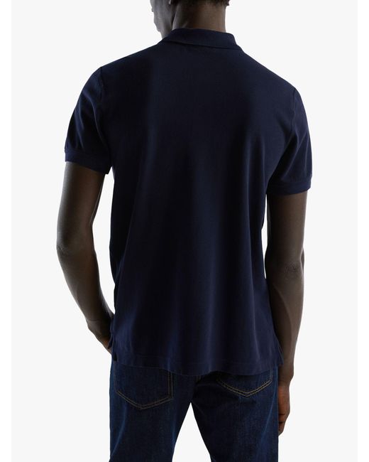 Benetton Blue Short Sleeve Polo Shirt for men