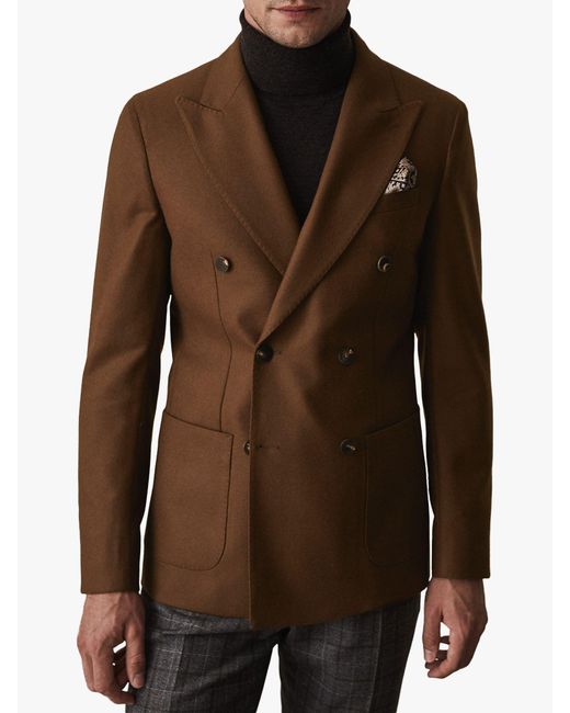 Reiss Brown Magnum - Double Breasted Blazer for men