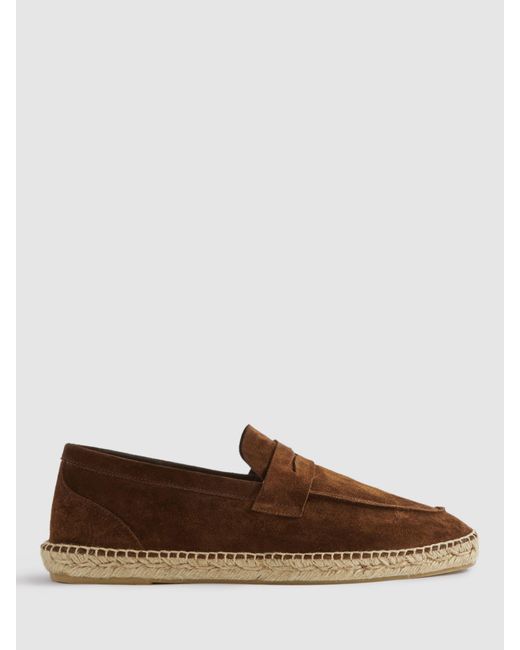 Reiss Brown Cannes Suede Espadrille for men