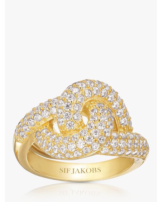 Sif Jakobs Jewellery Metallic Cubic Zirconia Knot Ring