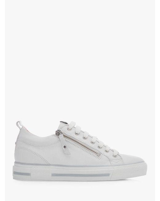 Moda In Pelle White Brayleigh Leather Flatform Trainers
