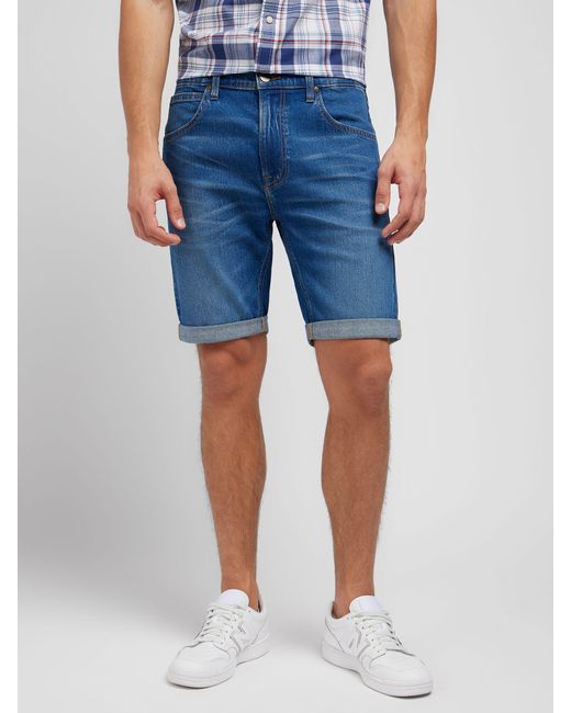 Lee Jeans Blue 5 Pocket Denim Shorts for men