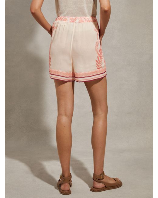 Reiss Pink Chloe Fern Print Shorts