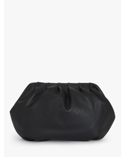 John Lewis Black Cloud Leather Clutch Bag