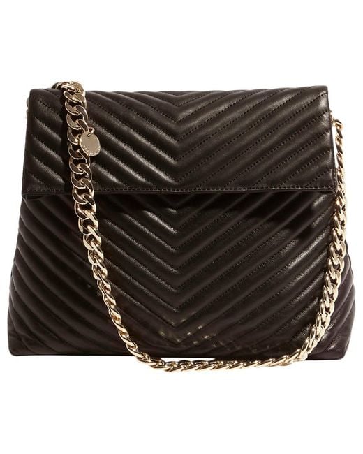 Karen Millen Leather Regent Chain Bag - Black