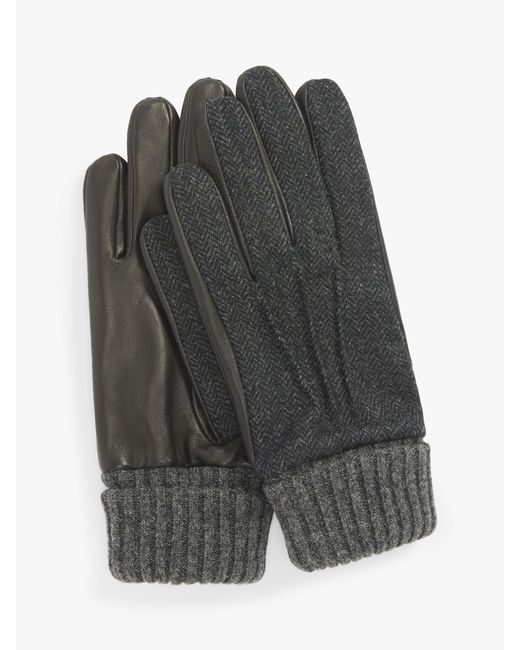 John Lewis Gray Leather Palm Gloves for men
