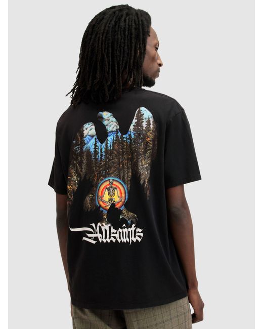 AllSaints Black Eagle Mountain Short Sleeve T-shirt for men