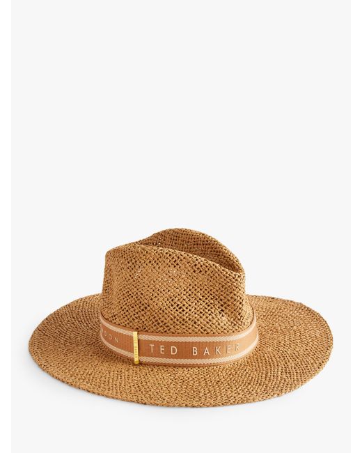 Ted Baker Brown Clairie Straw Fedora Hat