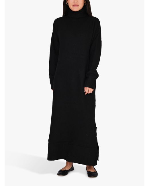 A-View Black Penny Knit Wool Blend Jumper Dress