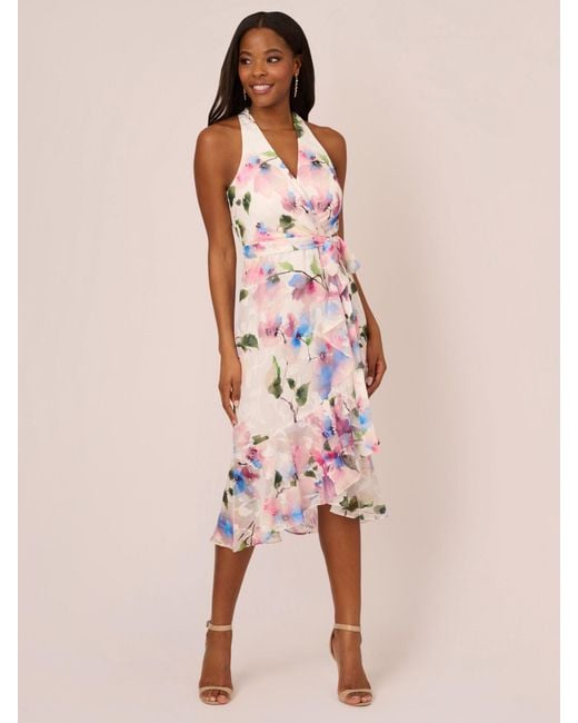 Adrianna Papell Pink Floral High-low Dress