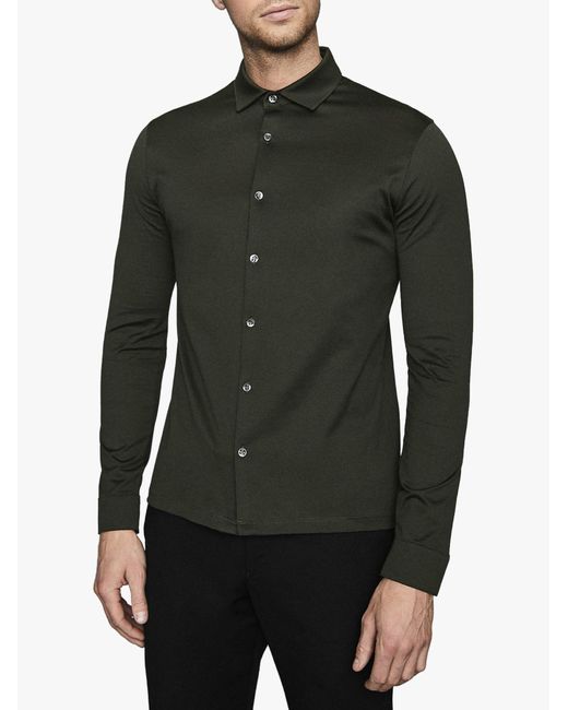 Reiss Green Chapter - Mercerised Cotton Shirt for men