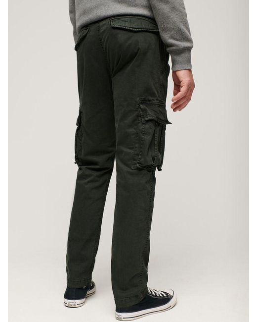 Superdry Black Classic Logo Patch Core Cargo Pants for men