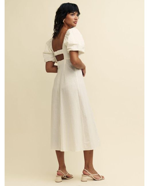 Nobody's Child Natural Henri Cotton Linen Blend Midi Dress