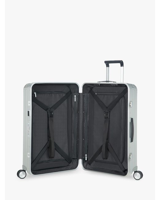 Samsonite Lite Box 76cm 4 Spinner Wheel Aluminium Suitcase In
