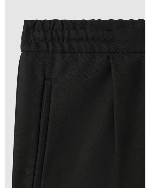 Reiss Black Brighton Pleated Relaxed Trousers for men